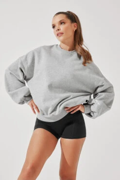 Cloud Crewneck Sweater - Heather Grey -Quality Sport Wear CloudCrewSweater HeatherGrey E1015 4178 Edit