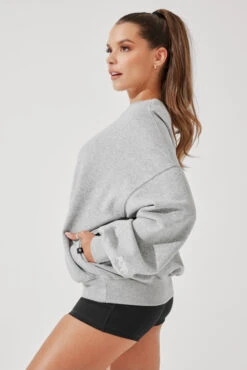 Cloud Crewneck Sweater - Heather Grey -Quality Sport Wear CloudCrewSweater HeatherGrey E1015 4187 Edit