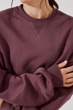 Cloud Crewneck Sweater - Merlot -Quality Sport Wear CloudCrewSweater Merlot E1015 4572 Edit