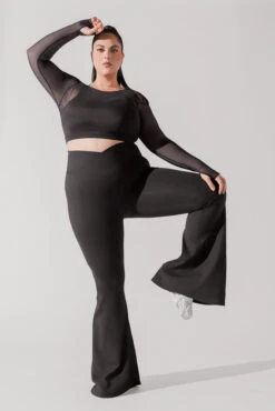 Coquette Long Sleeve Mesh Bra - Black -Quality Sport Wear CoquetteLongSleeveMeshBra Black 1032 0005 Edit