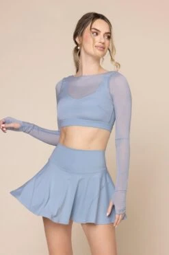 Coquette Long Sleeve Mesh Bra - Blue Storm -Quality Sport Wear CoquetteLongSleeveMeshBra Blue Storm 1032 03831