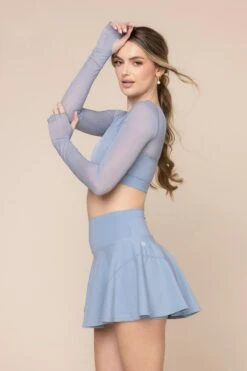 Coquette Long Sleeve Mesh Bra - Blue Storm -Quality Sport Wear CoquetteLongSleeveMeshBra Blue Storm 1032 03847