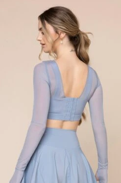 Coquette Long Sleeve Mesh Bra - Blue Storm -Quality Sport Wear CoquetteLongSleeveMeshBra Blue Storm 1032 03855