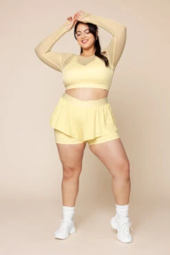 Coquette Long Sleeve Mesh Bra - Buttercream -Quality Sport Wear CoquetteLongSleeveMeshBra FrenchButtercream 1032 01089 Edit