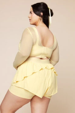 Coquette Long Sleeve Mesh Bra - Buttercream -Quality Sport Wear CoquetteLongSleeveMeshBra FrenchButtercream 1032 01130 Edit