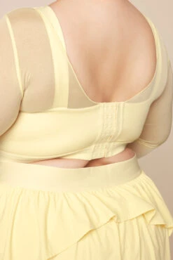 Coquette Long Sleeve Mesh Bra - Buttercream -Quality Sport Wear CoquetteLongSleeveMeshBra FrenchButtercream 1032 01132 Edit