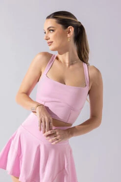 Daphne Corset Crop Top - Bubblegum -Quality Sport Wear Daphne Corset Crop Top Bubblegum 1047 1840 Editcopy