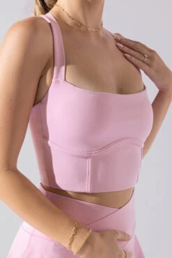 Daphne Corset Crop Top - Bubblegum -Quality Sport Wear Daphne Corset Crop Top Bubblegum 1047 1865 Editcopy