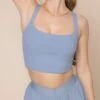 Daphne Corset Crop Top - Blue Storm