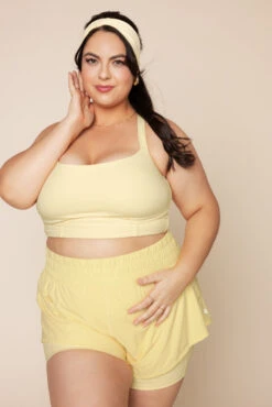 Daphne Corset Crop Top - Buttercream -Quality Sport Wear DaphneCorsetCropTop FrenchButtercream 1047 02260 Edit