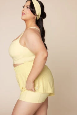 Daphne Corset Crop Top - Buttercream -Quality Sport Wear DaphneCorsetCropTop FrenchButtercream 1047 02270 Edit