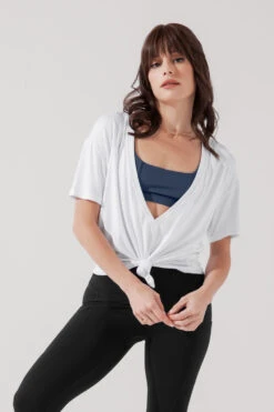 Daring Deep V Tee - White -Quality Sport Wear DaringDeepVTee White B1025 0251 Edit