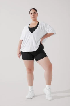 Daring Deep V Tee - White -Quality Sport Wear DaringDeepVTee White B1025 1867 Edit