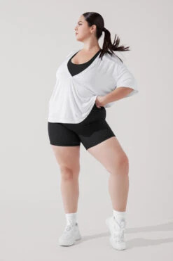 Daring Deep V Tee - White -Quality Sport Wear DaringDeepVTee White B1025 1872 Edit