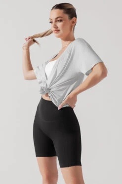 Daring Deep V Tee - Heather Grey -Quality Sport Wear DarlingDeepVTee HeatherGrey B1025 0067 Edit 2f31860a 33ef 45ad 83af 1184a7229efd