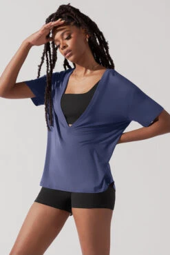 Daring Deep V Tee - Dark Navy -Quality Sport Wear DarlingDeepVTee Navy B1025 0124 Edit 1cfe3bd5 238f 4bf7 9efb e3a62ee24ac4