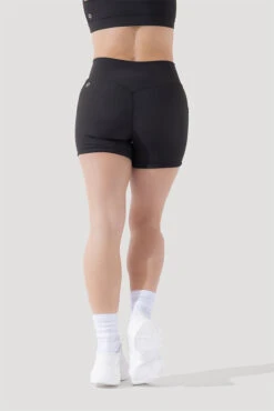 Crisscross Hourglass® Midi Shorts With Pockets (Ribbed) - Dark Charcoal -Quality Sport Wear Deep Darling Bra 1028 CCHG Midi Shorts Dark Charcoal Ribbed 4015 0568 Edit