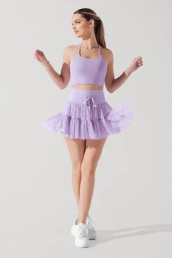Pirouette Tiered Skort - Digital Lavender -Quality Sport Wear FlexyCrop DigitalLavender A1010 1371 Edit
