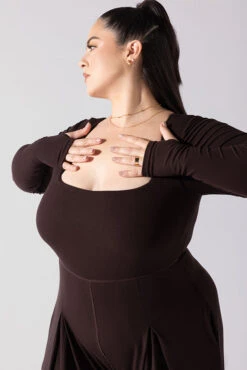 Go With The Flow Long Sleeve Jumpsuit - Cocoa 11 Go With The Flow Long Sleeve Jumpsuit - Cocoa -Quality Sport Wear Go With The Flow Long Sleeve Jumpsuit Cocoa G1017 0045copy