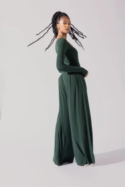 Go With The Flow Long Sleeve Jumpsuit - Pine -Quality Sport Wear Go With The Flow Long Sleeve Jumpsuit Pine G1017 0020copy