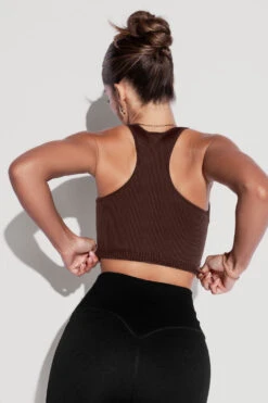 Hook It Up Seamless Bra - French Roast -Quality Sport Wear HookItUpCropTop FrenchRoast CCHGLeggings Black 0778 Edit