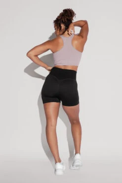 Supersculpt™ Seamless Midi Shorts - Black -Quality Sport Wear HookItUpCropTop SmokyLilac SSShort Black 0803 Edit