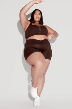 Crisscross Hourglass® Seamless Midi Shorts - French Roast 13 Crisscross Hourglass® Seamless Midi Shorts - French Roast -Quality Sport Wear HookItUpCropTop CCHGShorts FrenchRoast 2297 Edit