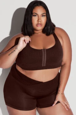 Hook It Up Seamless Bra - French Roast -Quality Sport Wear HookItUpCropTop CCHGShorts FrenchRoast 2311 Edit