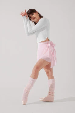 Juliet Wrap Skort - Petal Pink -Quality Sport Wear JulietBalletSkort PetalPink H1009 3214 Edit