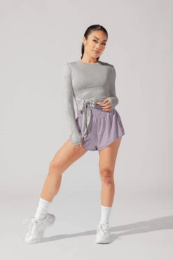 Bow Back Long Sleeve - Heather Grey -Quality Sport Wear June7POPFLEXPhotoshootArleneOutfit21000 Edit 1 4f27a485 07af 41da 9ac7 41cbc72009fd
