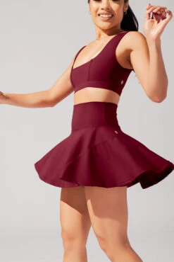 Twirl Skort - Crimson -Quality Sport Wear June7POPFLEXPhotoshootArleneOutfit21253 Edit