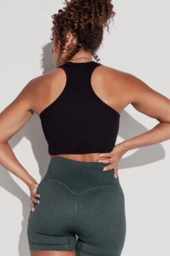 Let's Go Seamless Crop Top - Black -Quality Sport Wear Let sGoCropTop Black SSShorts MagicalForest 1494 Edit