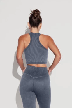 Let's Go Seamless Crop Top - Vintage Indigo -Quality Sport Wear Let sGoCropTop SSLeggings vintageindigo 1396 Edit