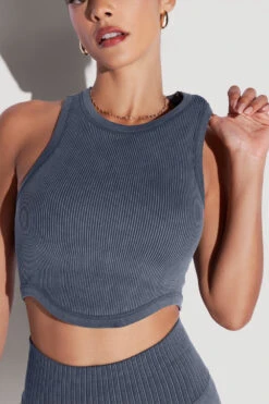 Let's Go Seamless Crop Top - Vintage Indigo -Quality Sport Wear Let sGoCropTop SSLeggings vintageindigo 1424 Edit