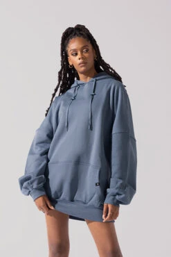 Long Cloud Hoodie - Blue Steel -Quality Sport Wear Long Cloud Hoodie Blue Steel B1002 0083copy