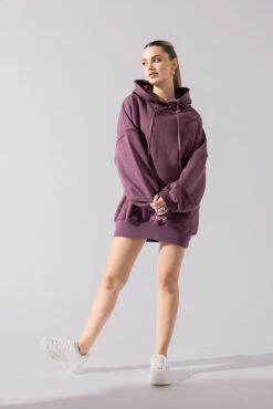 Long Cloud Hoodie - Deep Plum -Quality Sport Wear Long Cloud Hoodie Plum B1002 0001 Editcopy