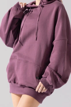 Long Cloud Hoodie - Deep Plum -Quality Sport Wear Long Cloud Hoodie Plum B1002 0032copy