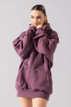 Long Cloud Hoodie - Deep Plum -Quality Sport Wear Long Cloud Hoodie Plum B1002 0041copy