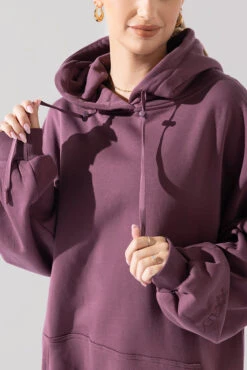 Long Cloud Hoodie - Deep Plum -Quality Sport Wear Long Cloud Hoodie Plum B1002 0043copy