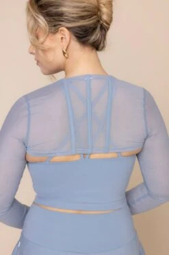 Mesh Corset Shrug - Blue Storm -Quality Sport Wear MeshCorsetShrug BlueStorm B1030 03327