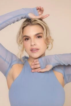 Mesh Corset Shrug - Blue Storm -Quality Sport Wear MeshCorsetShrug BlueStorm B1030 03335