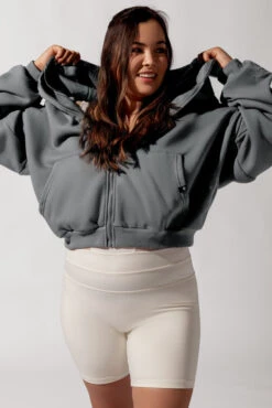 Zip Cloud Hoodie - Smoke -Quality Sport Wear OPF0219 Edit