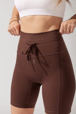 Cargo Biker Short With Pockets (Pet Hair Resistant) - Carob -Quality Sport Wear OPF1476