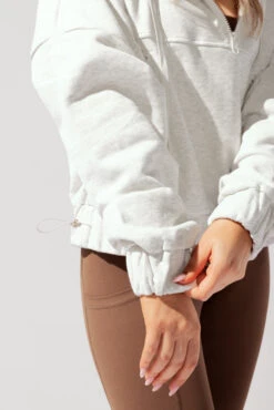 Half Zip Warm Up Hoodie - Light Heather Grey -Quality Sport Wear OPF1640 Edit