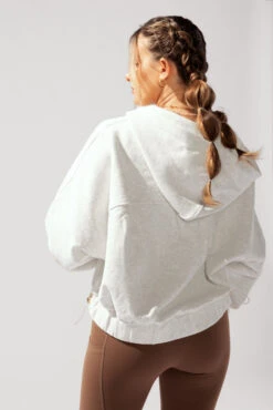 Half Zip Warm Up Hoodie - Light Heather Grey -Quality Sport Wear OPF1673 Edit