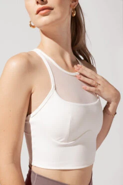 Celeste Mesh Crop Bralette - Coconut Cream -Quality Sport Wear OPF1682 Edit 01843ee2 ab90 4a86 a4ee 1420d04faee9