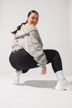 Half Zip Warm Up Hoodie - Heather Grey -Quality Sport Wear OPF1770 Edit