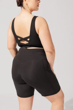 Cargo Biker Short With Pockets (Pet Hair Resistant) - Black -Quality Sport Wear OPF2023