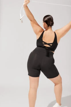 Cargo Biker Short With Pockets (Pet Hair Resistant) - Black -Quality Sport Wear OPF2055