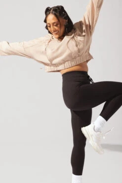 Half Zip Warm Up Hoodie - Latte -Quality Sport Wear OPF2111 Edit